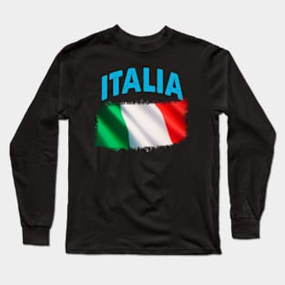 Italia Italy Flag Italian Vintage Long Sleeve T-Shirt